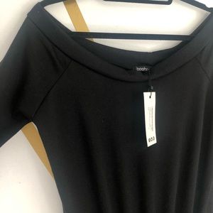 Boohoo off shoulder jumpsuit